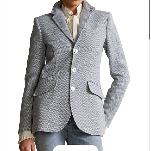 Ralph Lauren Light Gray Women's Herringbone Blazer